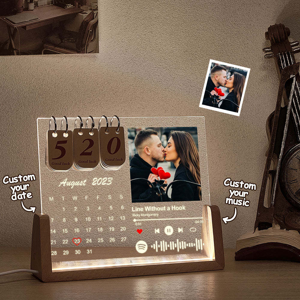 Custom Spotify Code Lamp Personalized Countdown Calendar Night Light - mymoonlampau