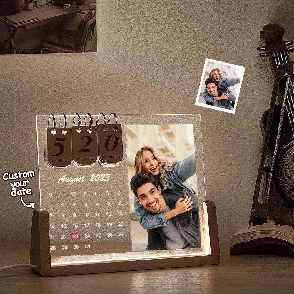 Custom Photo Lamp Personalized Countdown Calendar Night Light - mymoonlampau