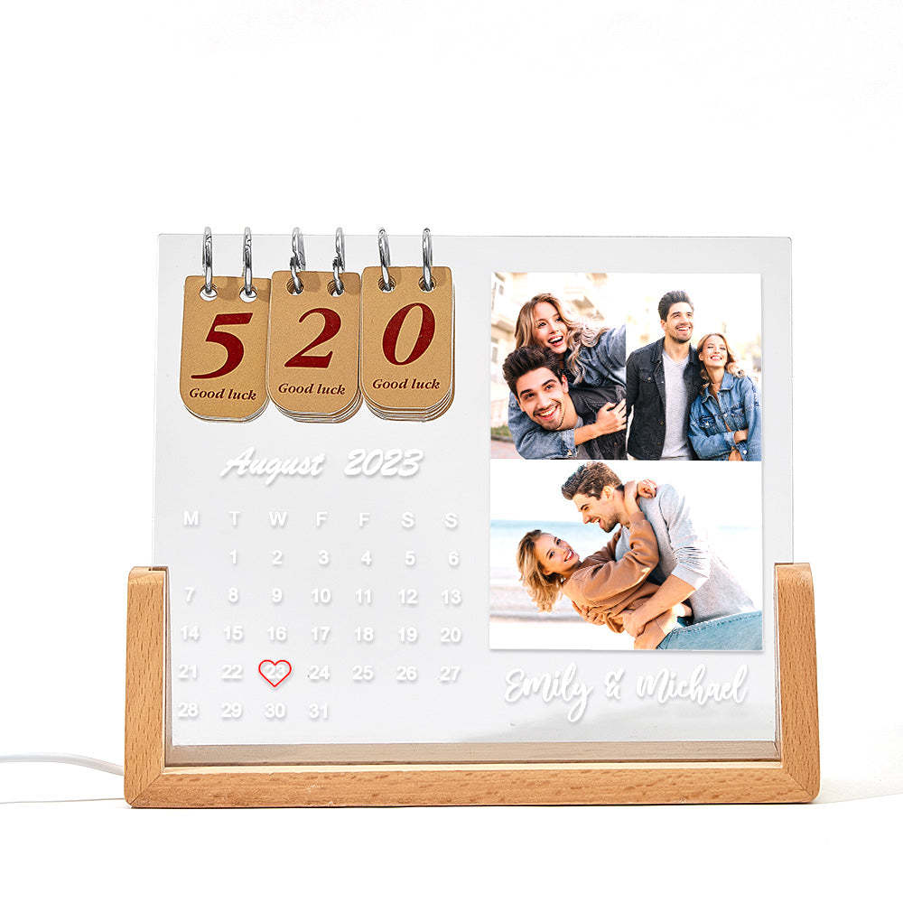 Custom Photo Lamp Personalized Countdown Calendar Night Light Gift - mymoonlampau