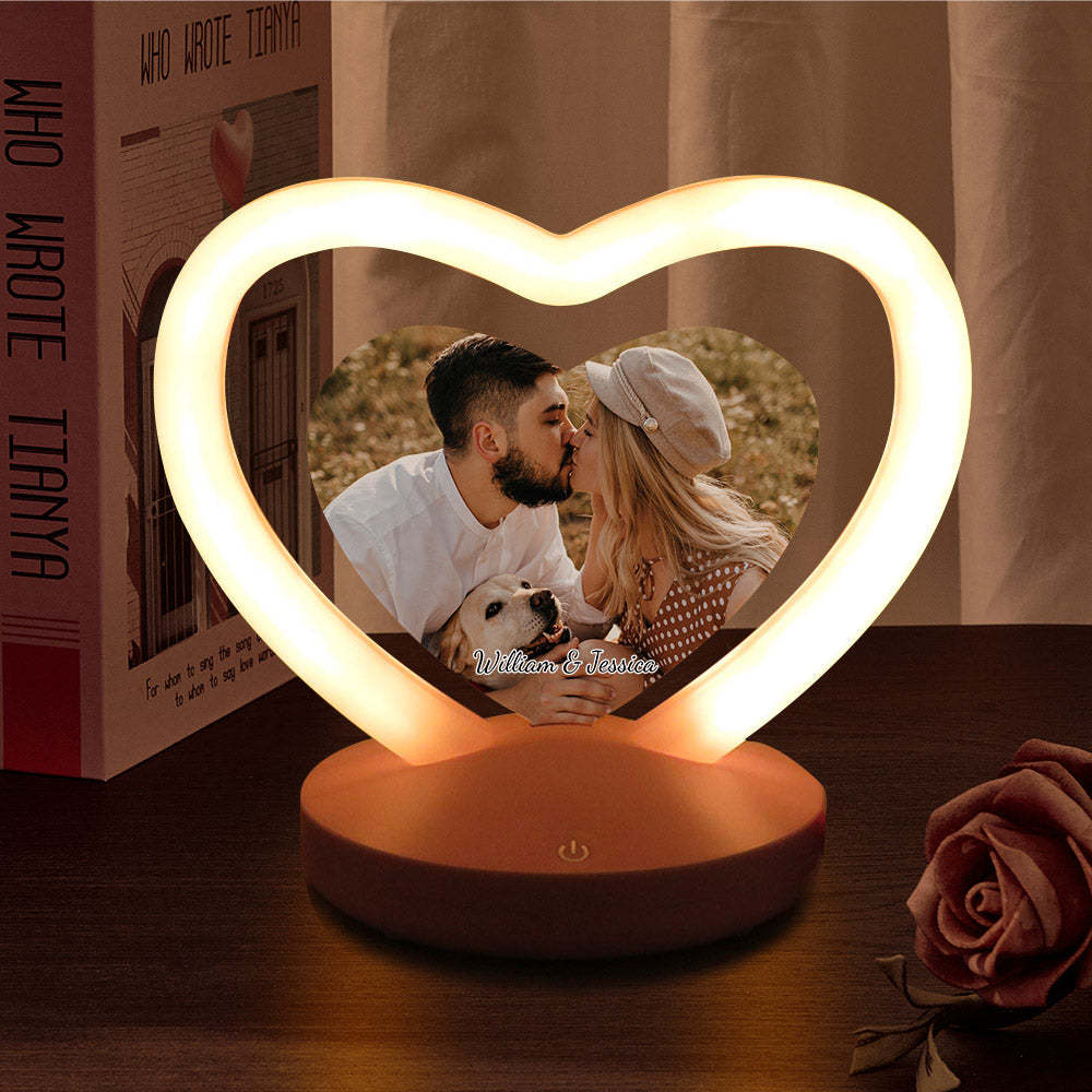 Personalized Photo Night Light Custom Heart-Shaped Lamp Romantic Valentine's Day Gift for Her - mymoonlampau