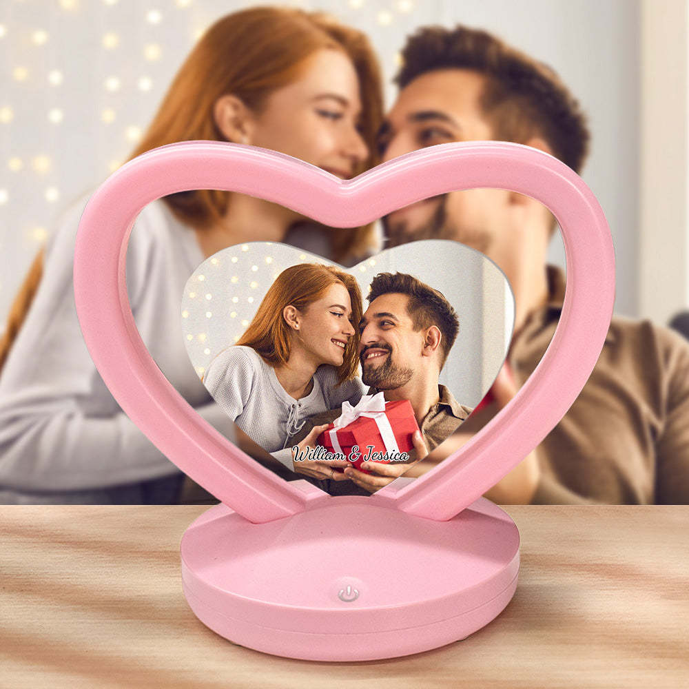 Personalized Photo Night Light Custom Heart-Shaped Lamp Romantic Valentine's Day Gift for Her - mymoonlampau