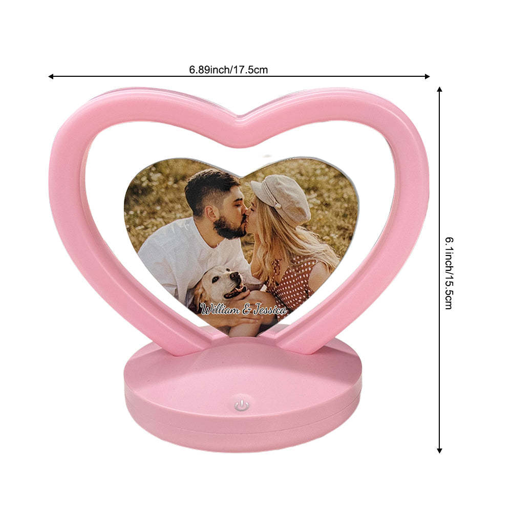 Personalized Photo Night Light Custom Heart-Shaped Lamp Romantic Valentine's Day Gift for Her - mymoonlampau