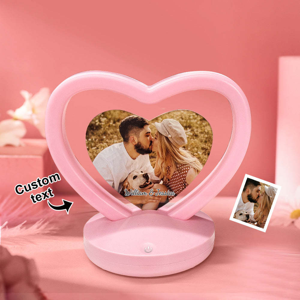 Personalized Photo Night Light Custom Heart-Shaped Lamp Romantic Valentine's Day Gift for Her - mymoonlampau