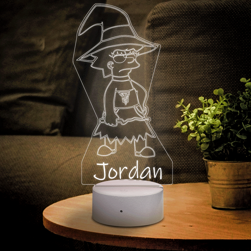 Personalised Lisa Simpson The Simpsons LED Night Light Kid's Bedroom Decor Children's Light