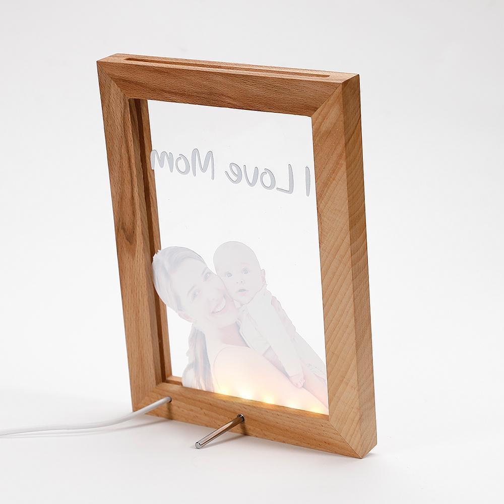 Custom Engraved Mother and Baby Photo Frame LED Night Light