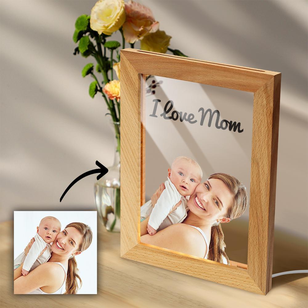 Custom Engraved Mother and Baby Photo Frame LED Night Light