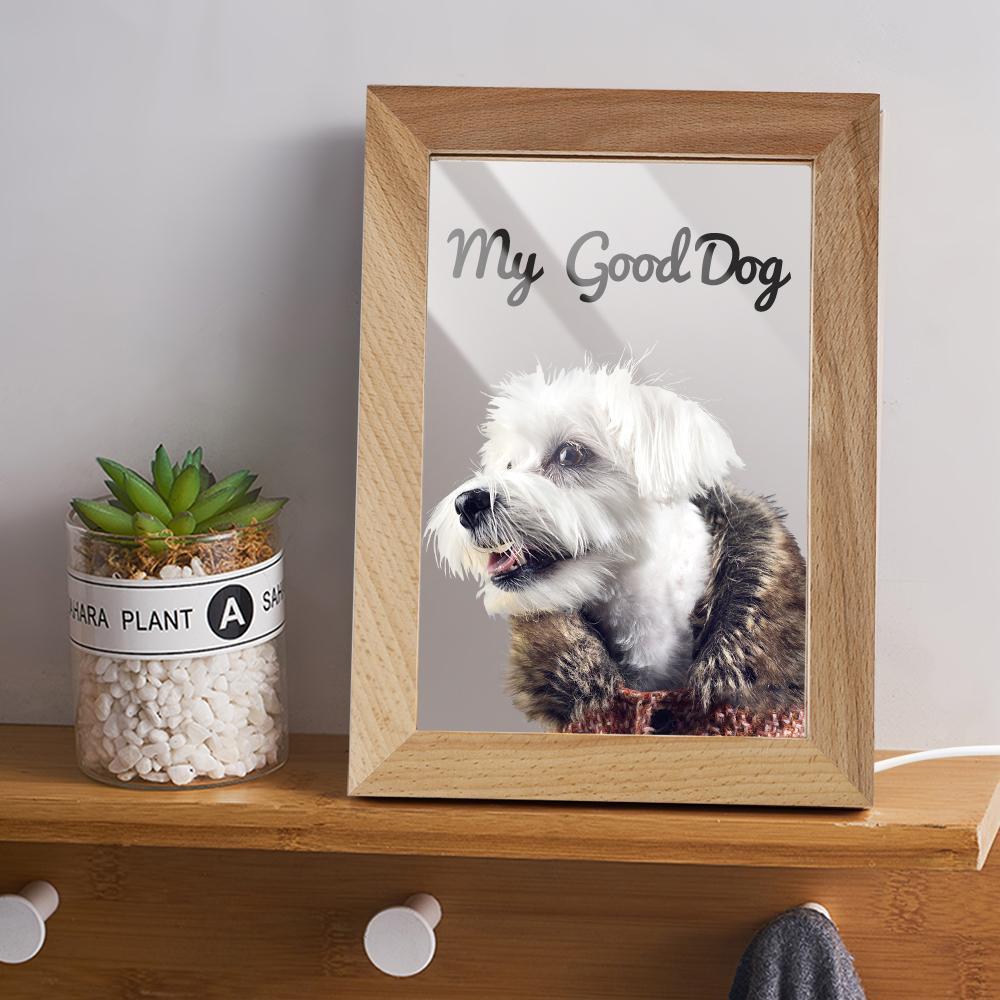 Custom Engraved Pet Photo Frame LED Night Light