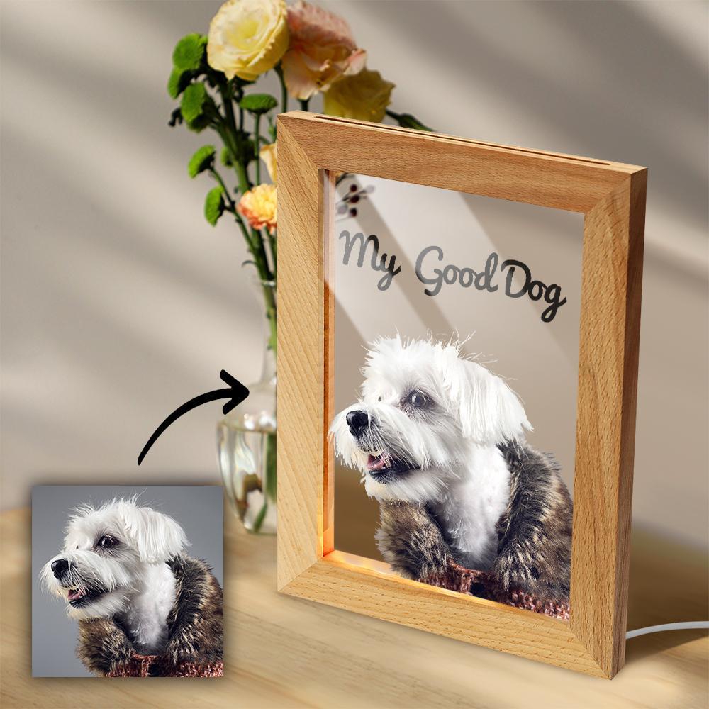 Custom Engraved Pet Photo Frame LED Night Light