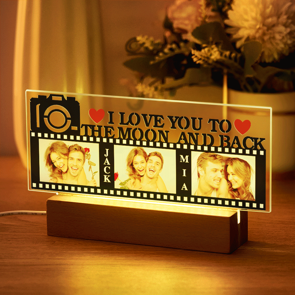 Personalized Photo Romantic Colorful Lamp Custom Film Pictures Night Light Valentine's Day Gift - mymoonlampau