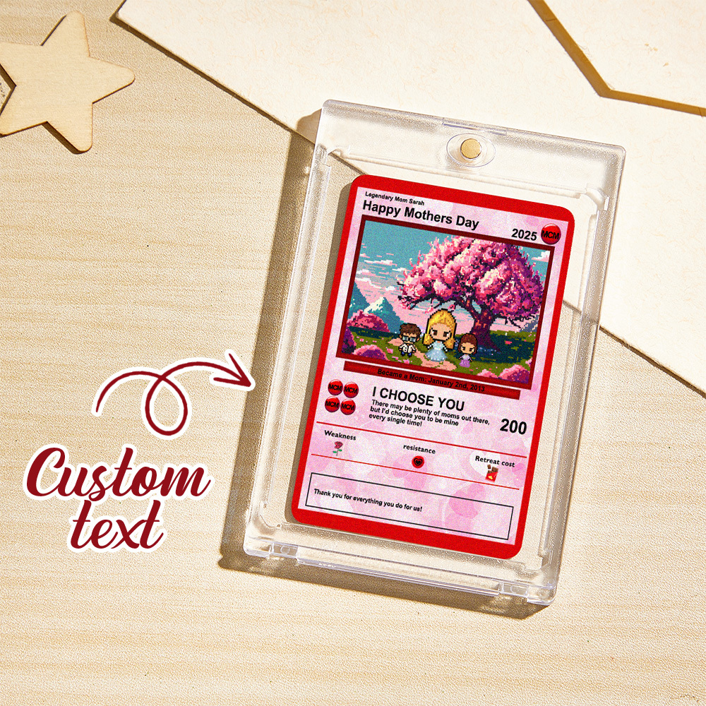 Custom Image Metal Cards Build Your Own Role Mother's Day Gift Memorable Keepsake - MyMoonLampAu