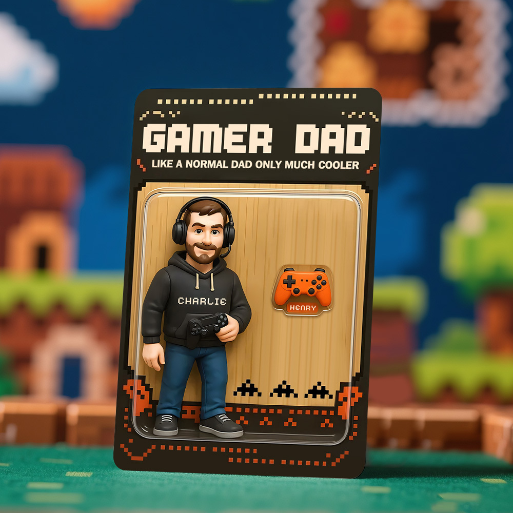 Custom Father's Day Poke Game Card Personalized Game Inspired Card Gift for Dad Father's Day Keepsake - MyMoonLampAu