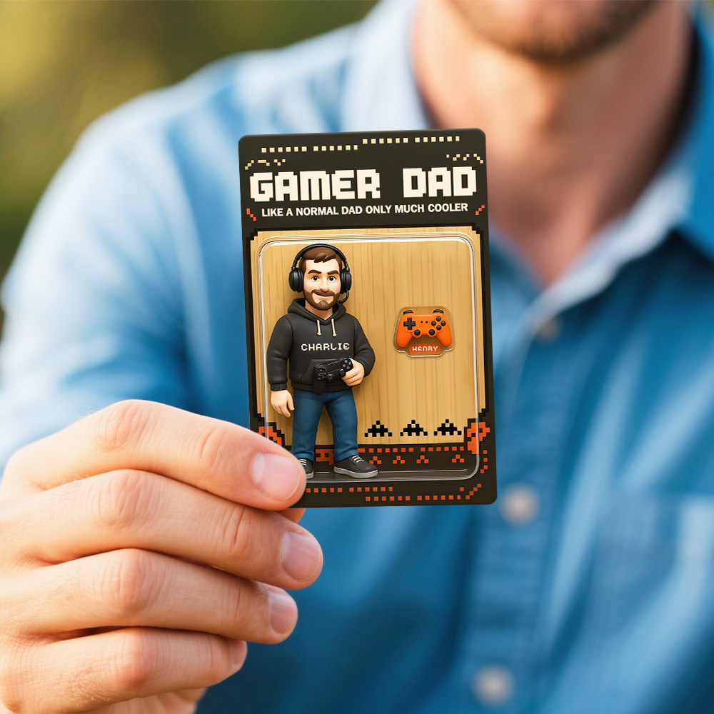 Custom Father's Day Poke Game Card Personalized Game Inspired Card Gift for Dad Father's Day Keepsake - MyMoonLampAu