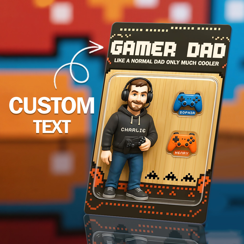 Custom Father's Day Poke Game Card Personalized Game Inspired Card Gift for Dad Father's Day Keepsake - MyMoonLampAu