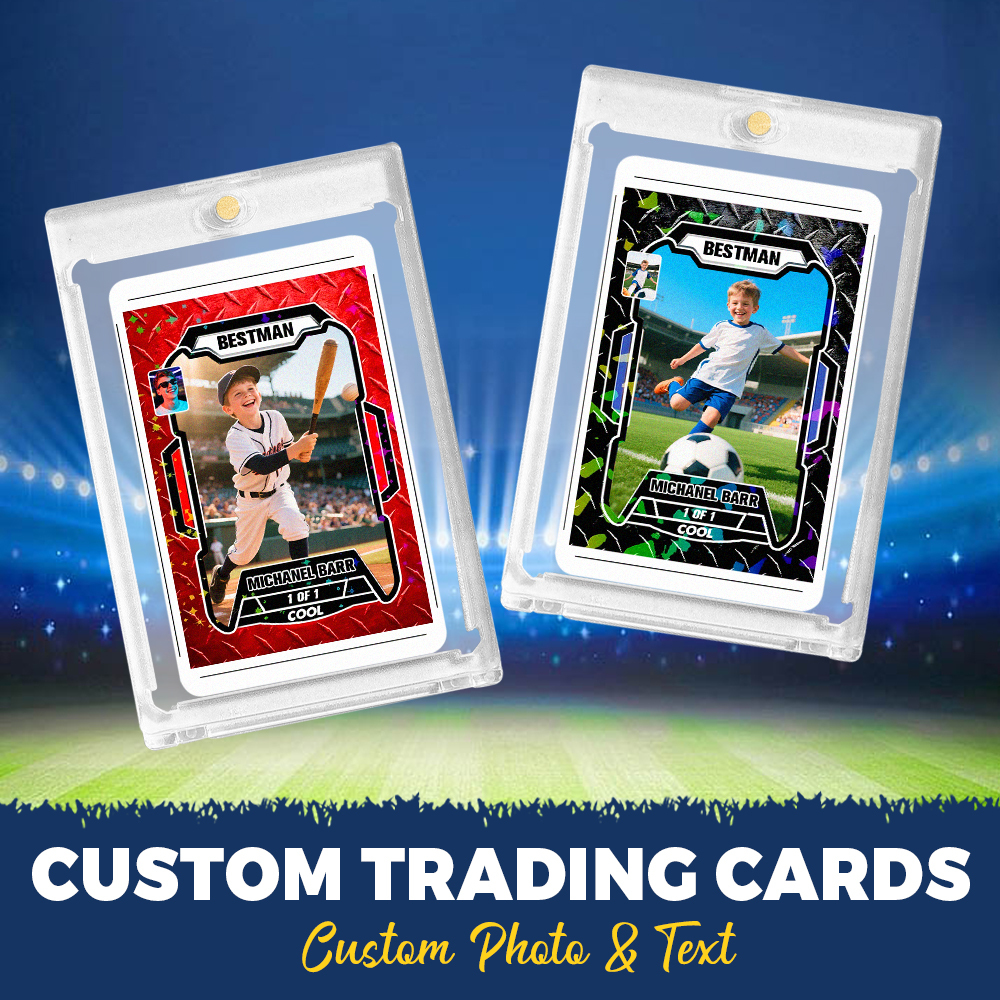 Custom Poke Kids Card Sport Portrait from Photo Personalized Sports-Themed Trainer Card with Custom Name & Stats Unique Gift for Athletes & Fans - MyMoonLampAu