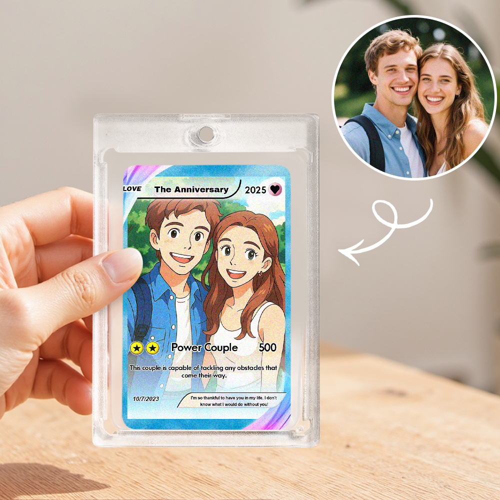 Custom Metal Anniversary Card - Customizable for any Person, Pet, or Occasion - MyMoonLampAu