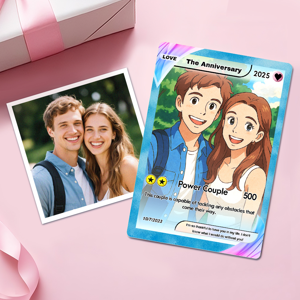 Custom Card Personalised Trading Card Gift For Him/Her or Couples. Unique Magnet Replica Cards. Birthdays, Anniversary Day - MyMoonLampAu