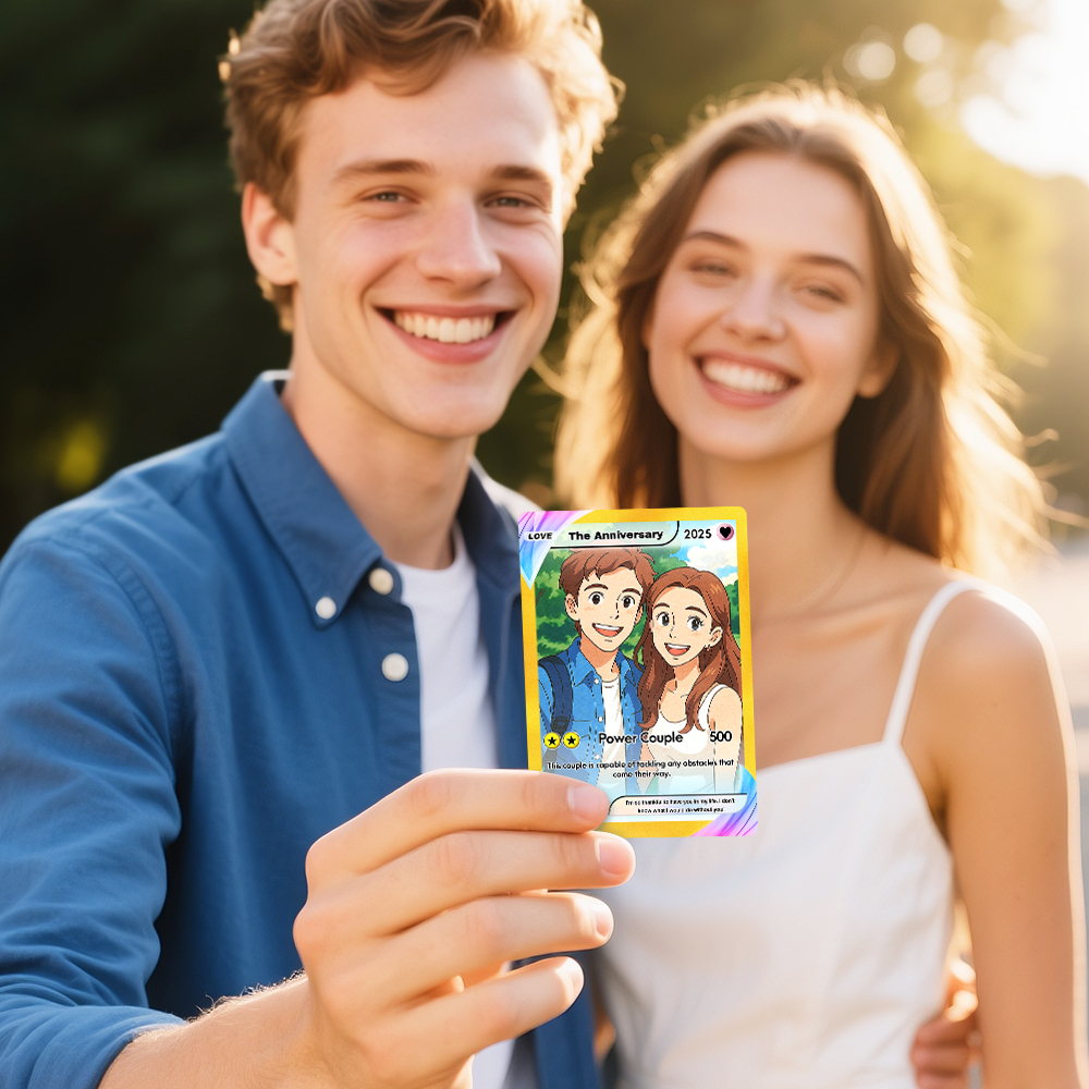 Custom Card Personalised Trading Card Gift For Him/Her or Couples. Unique Magnet Replica Cards. Birthdays, Anniversary Day - MyMoonLampAu