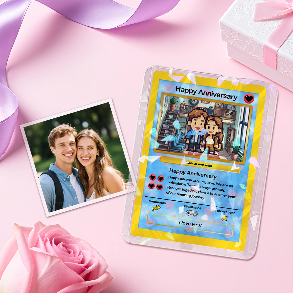 Custom Anime Pet Card Personalized Love Gift for Anniversary, Valentine's Day or Birthday - MyMoonLampAu