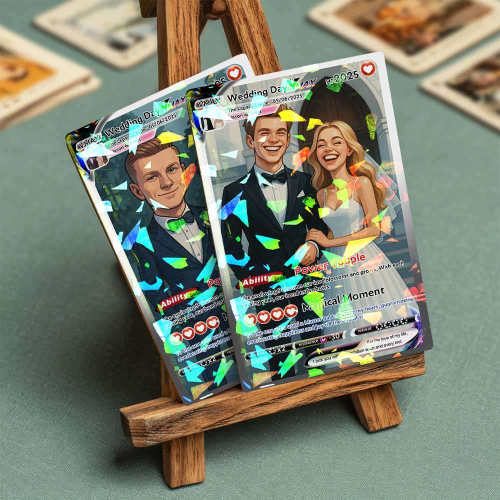 Personalized Poke Card Customize Anime Acrylic Card for Couple Legendary Card Ornament Anniversary Gift - MyMoonLampAu