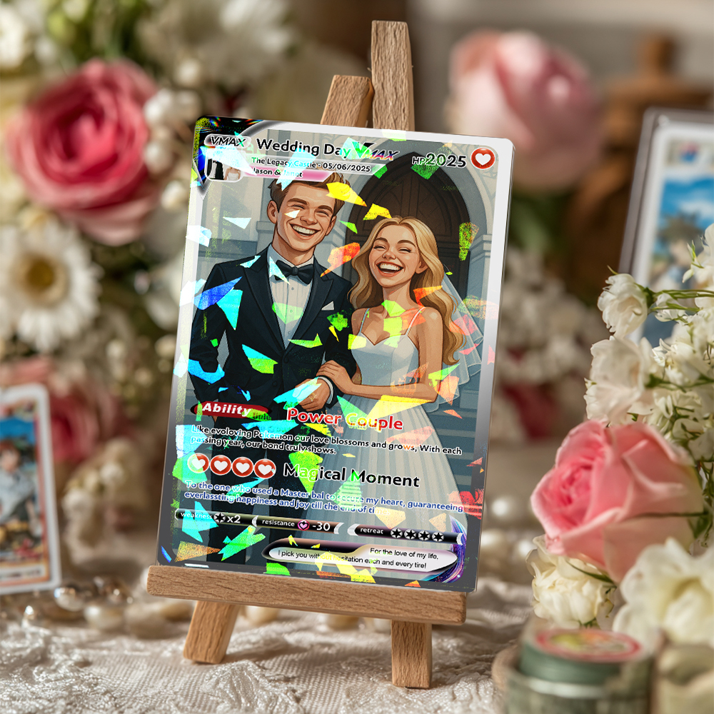 Personalized Poke Card Anime Acrylic Card for Couple Legendary Card Hologram Ornament Anniversary Gift - MyMoonLampAu