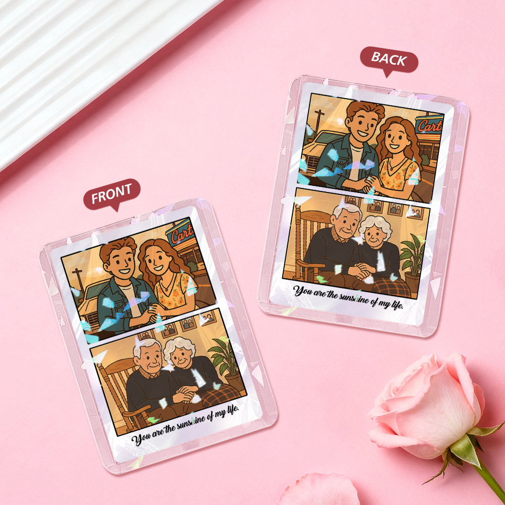Custom Poke Card Personalized Double-Sided Card with Stand, Unique Gift for Birthday, Anniversary, Couples & Friends - MyMoonLampAu
