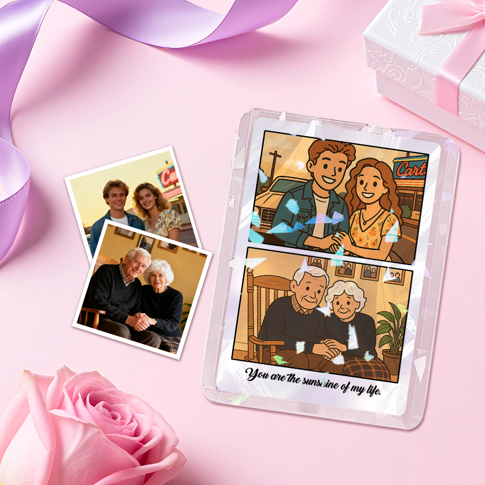 Custom Poke Card Personalized Double-Sided Card with Stand, Unique Gift for Birthday, Anniversary, Couples & Friends - MyMoonLampAu