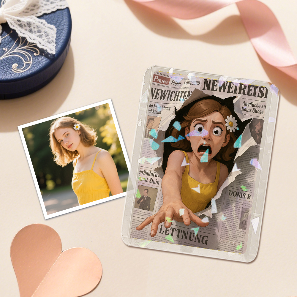 Custom Poke Card Personalized Double-Sided Card with Stand, Unique Gift for Birthday, Anniversary, Couples & Friends - MyMoonLampAu