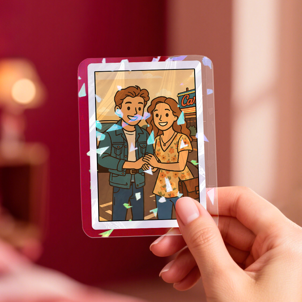 Custom Poke Card Personalized Double-Sided Card with Stand, Unique Gift for Birthday, Anniversary, Couples & Friends - MyMoonLampAu
