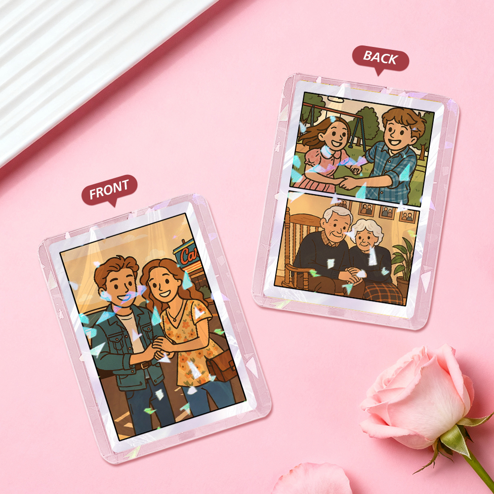 Custom Poke Card Personalized Double-Sided Card with Stand, Unique Gift for Birthday, Anniversary, Couples & Friends - MyMoonLampAu