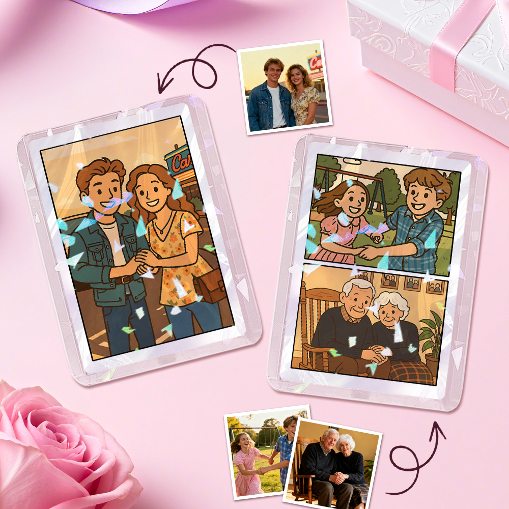 Custom Poke Card Personalized Double-Sided Card with Stand, Unique Gift for Birthday, Anniversary, Couples & Friends - MyMoonLampAu