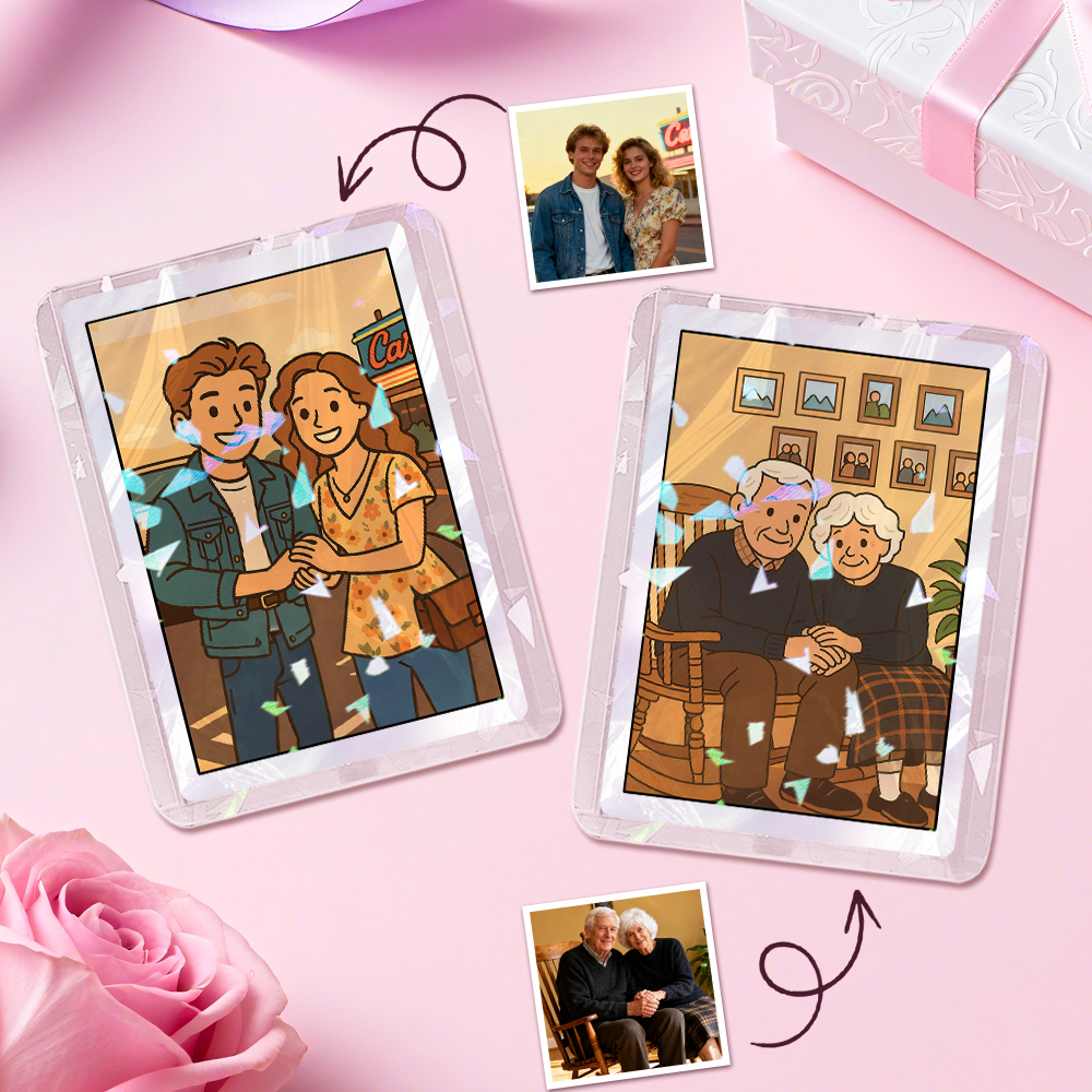 Custom Poke Card Personalized Double-Sided Card with Stand, Unique Gift for Birthday, Anniversary, Couples & Friends - MyMoonLampAu
