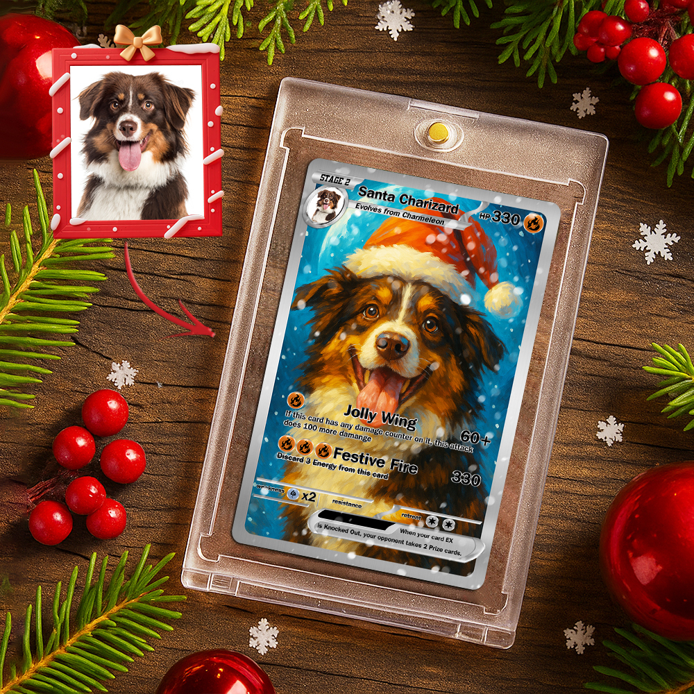 Custom Halloween & Christmas Game Card Personalized Cartoon Trading Card with Photo & Name, Unique Holiday Gift for Lover - MyMoonLampAu