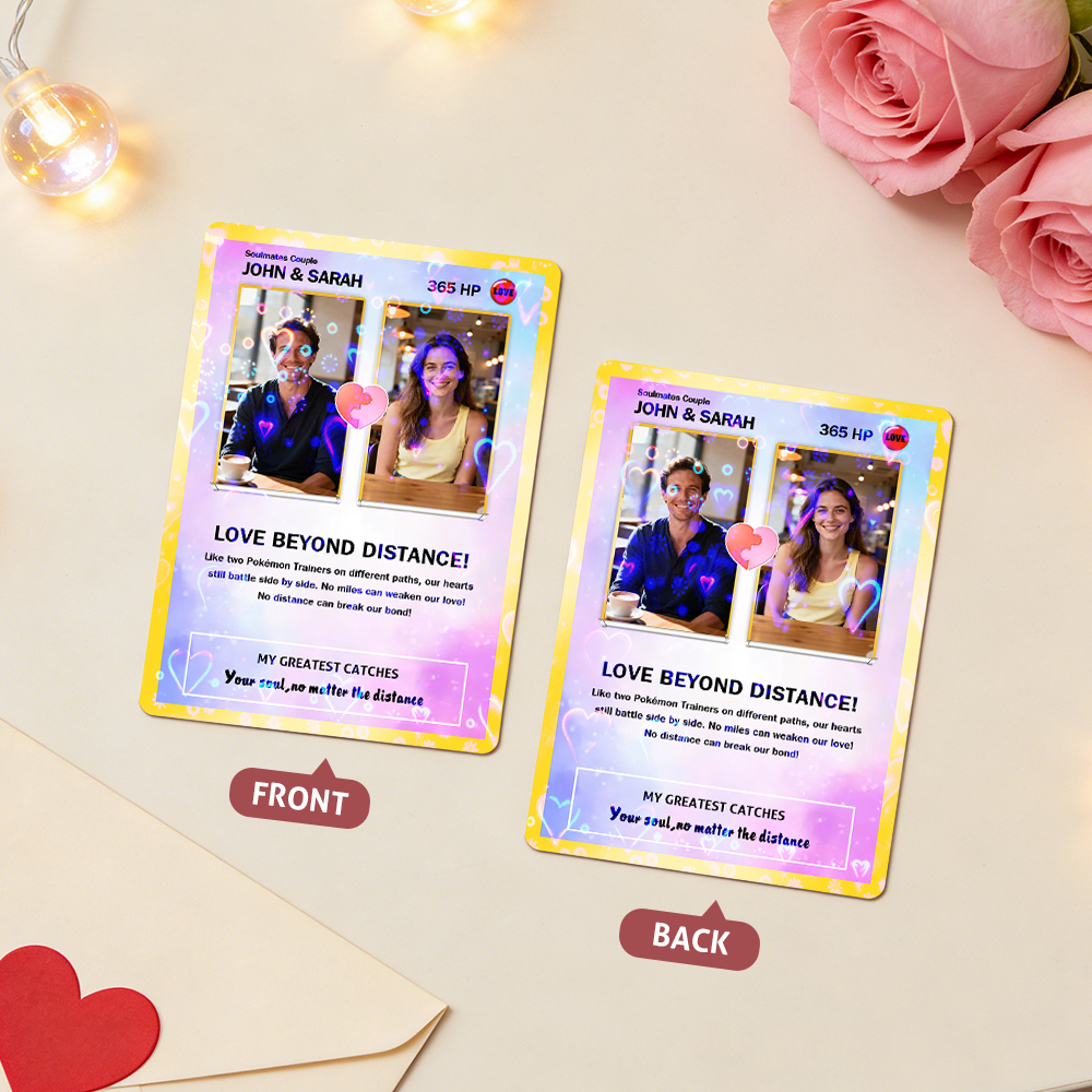 Custom Couple Card Romantic Anniversary Gift for Couple Unique Collectible Keepsake Couple Photo Puzzle Style Card - MyMoonLampAu