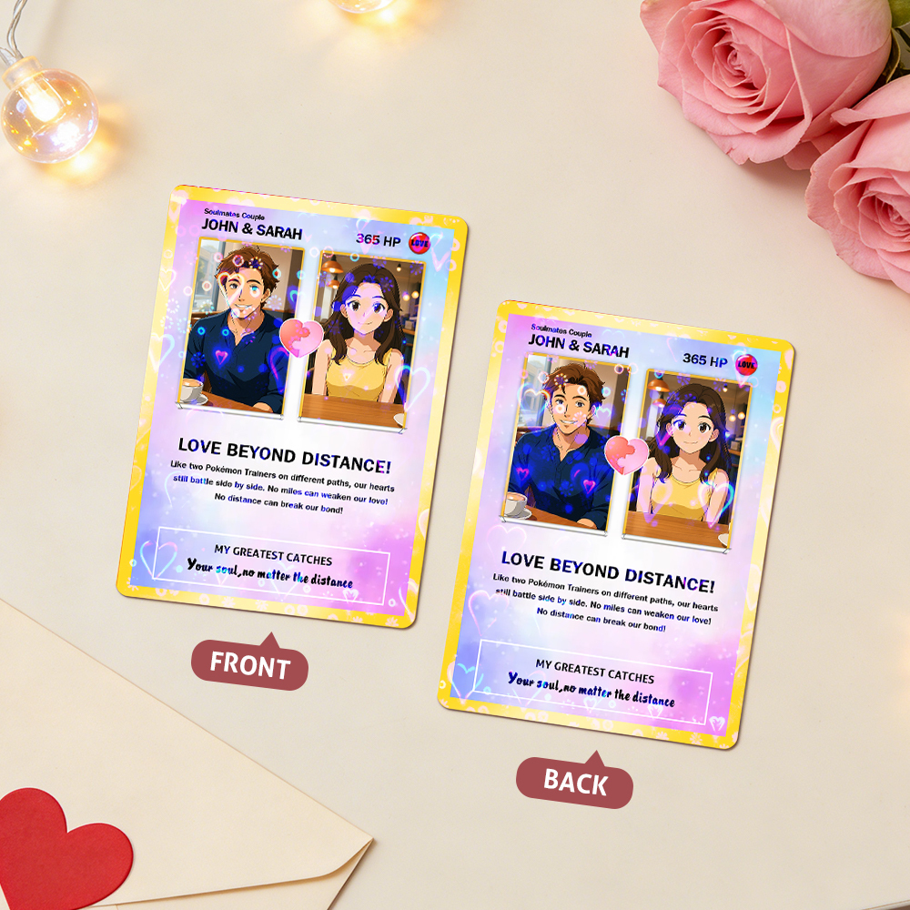 Custom Couple Card Romantic Anniversary Gift for Couple Unique Collectible Keepsake Couple Photo Puzzle Style Card - MyMoonLampAu