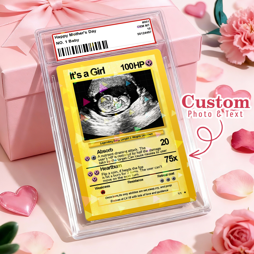 Custom Poke Card Pregnancy Announcement Personalized Pokemon Card Custom Pokemon Card Gift for Him and Her Birth Mothers Day Gift Idea - MyMoonLampAu