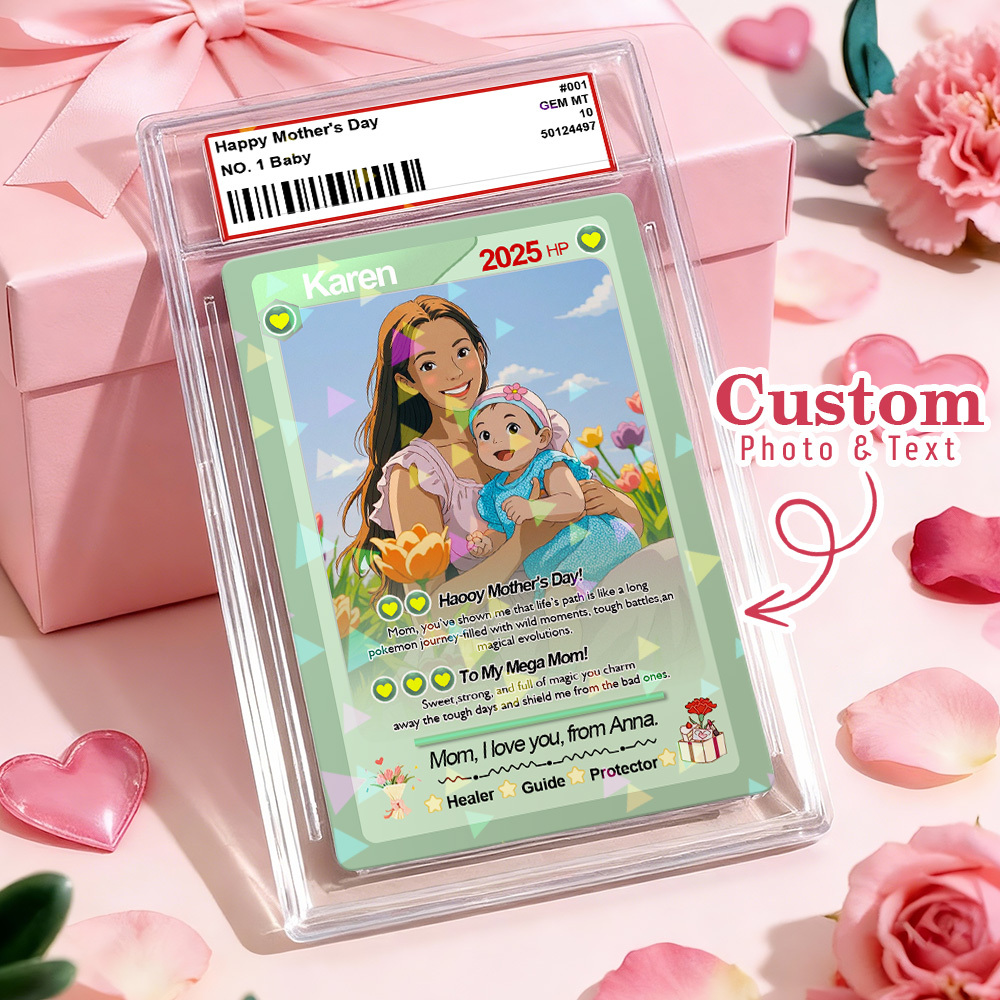 Custom Poke Card Pregnancy Announcement Personalized Pokemon Card Custom Pokemon Card Gift for Him and Her Birth Mothers Day Gift Idea - MyMoonLampAu