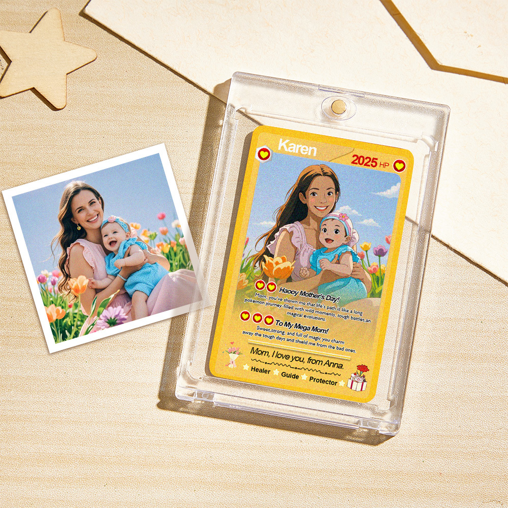 Custom Poke Card Pregnancy Announcement Personalized Pokemon Card Custom Pokemon Card Gift for Him and Her Birth Mothers Day Gift Idea - MyMoonLampAu