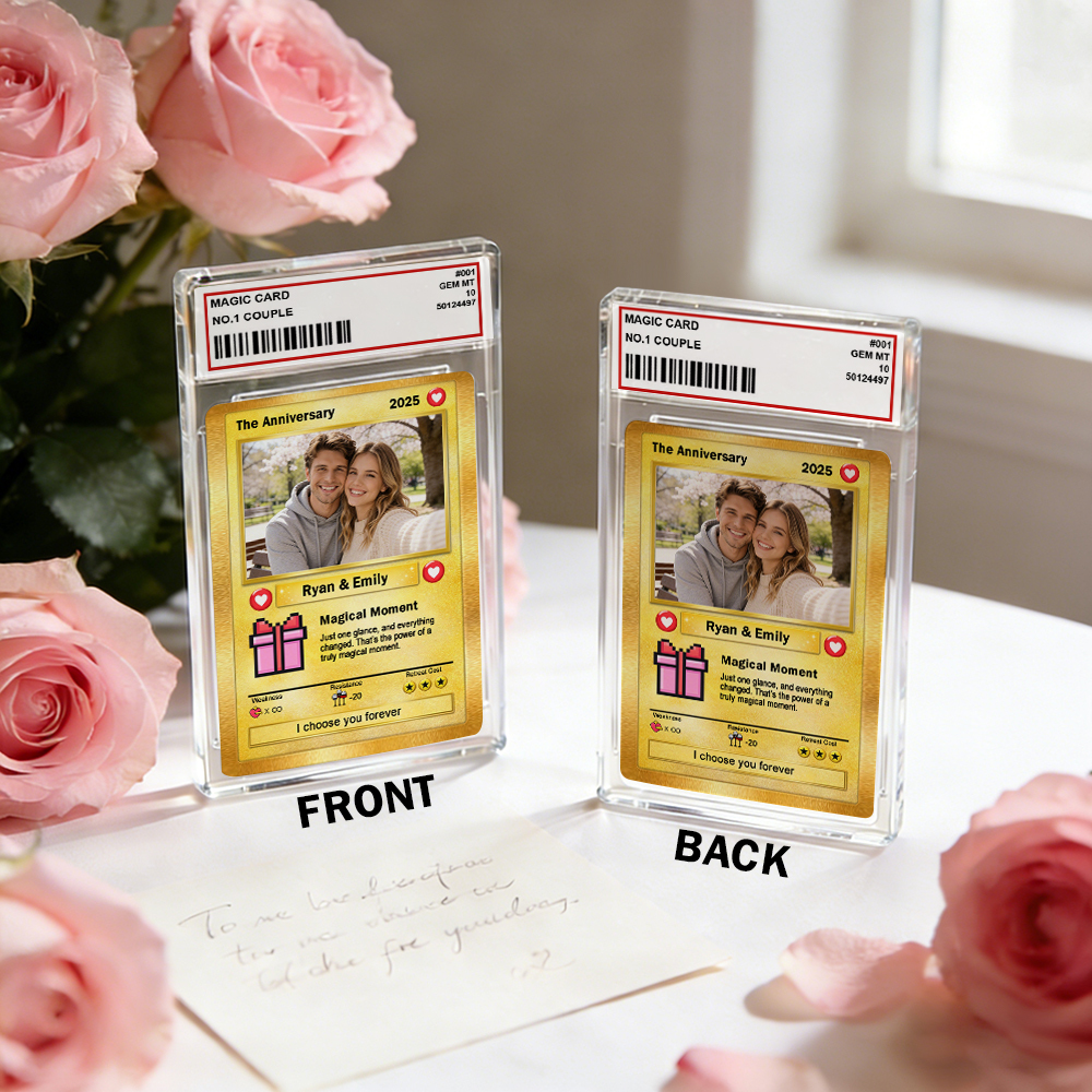 Custom Poke Card for Couple Anime-Inspired Aesthetic Pocket Gift Personalized Trading Cards Anniversary Valentine Gift Idea - MyMoonLampAu