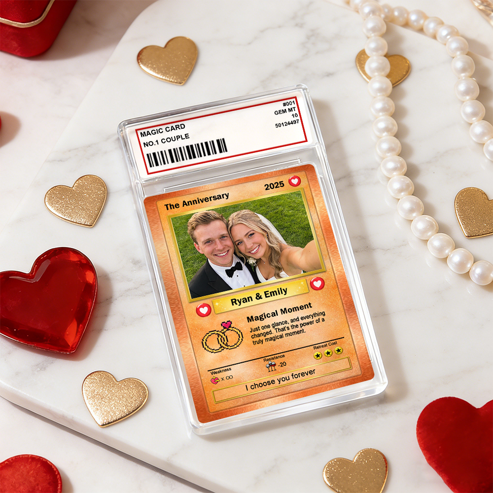 Custom Poke Card for Couple Anime-Inspired Aesthetic Pocket Gift Personalized Trading Cards Anniversary Valentine Gift Idea - MyMoonLampAu