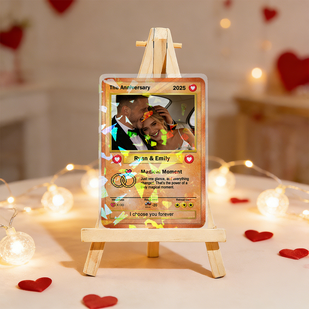 Custom Poke Card for Couple Anime-Inspired Aesthetic Pocket Gift Personalized Trading Cards Anniversary Valentine Gift Idea - MyMoonLampAu