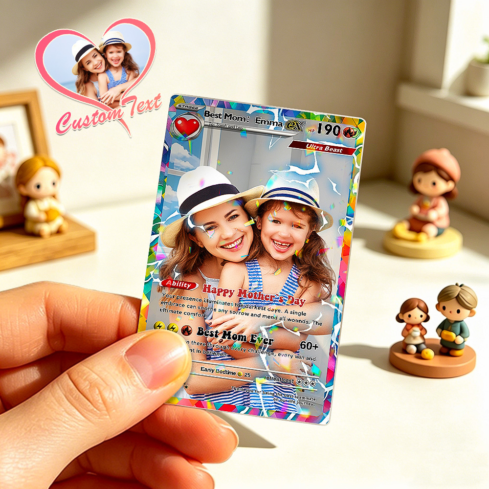 Mother's Day Card Custom Photo Art Card | Best Mom Wallet Card | Personalized Gift for Mom | Gift From Kids | New Mom Gift - MyMoonLampAu