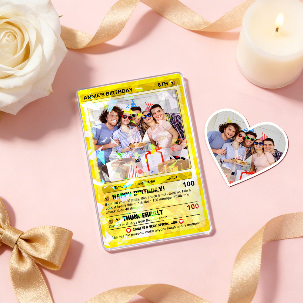 Personalized Poke Card in Birthday, Birthday Wallet Card, Birthday Photo Card from Kids, Custom Poke Anniversary Card, Happy Birthday Gift - MyMoonLampAu