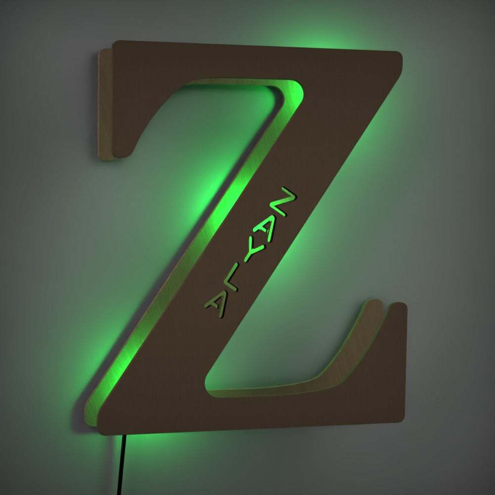 Custom Wooden Letter Y Lamp Name Sign Light Living Room Wall Decor Night Light