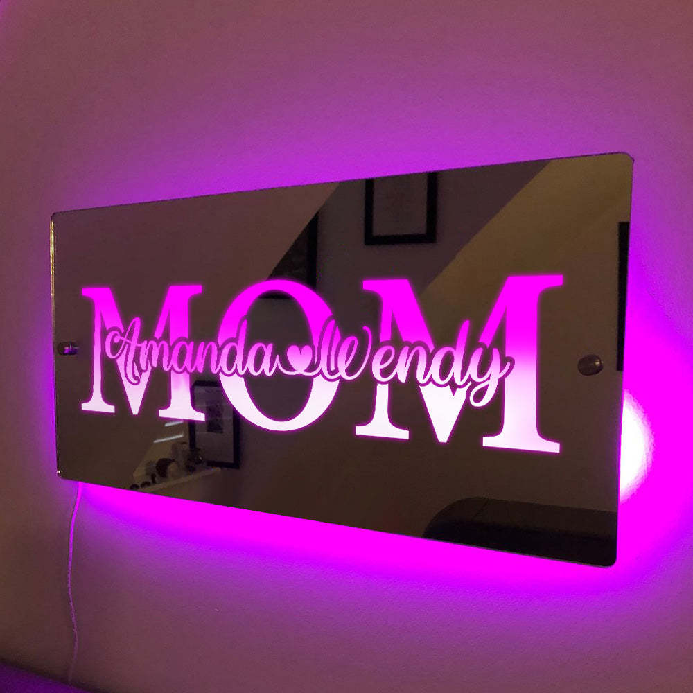 Custom Name Mirror Light Mother's Day Commemorate Gift - mymoonlampau