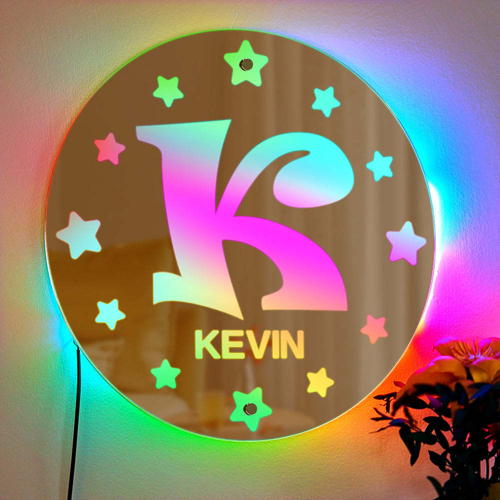 Personalized Custom Mirror Light Name Letter Night Light - mymoonlampau
