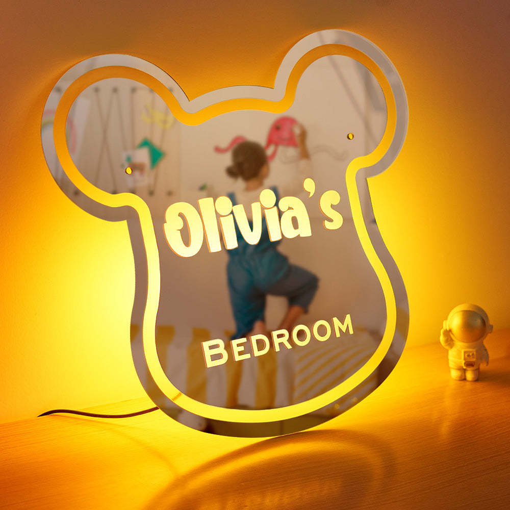 Personalized Olivia's BEDROOM Mirror Light Children's Bedroom Gift - mymoonlampau