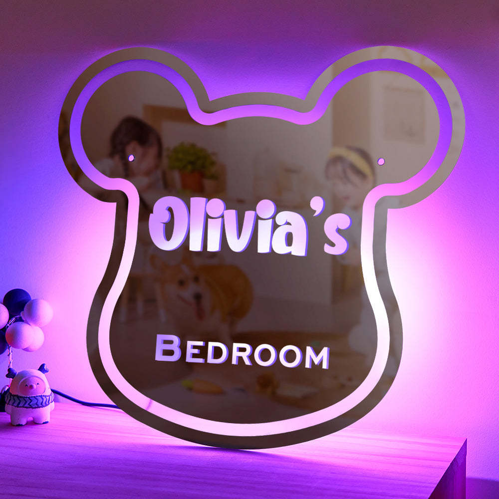 Personalized Olivia's BEDROOM Mirror Light Children's Bedroom Gift - mymoonlampau