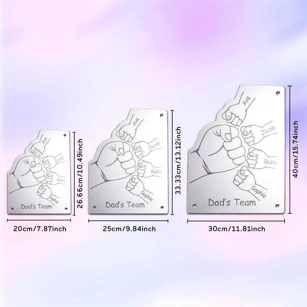 Custom Family Name Mirror Light Personalized Father's Day Fist Mirror Light - MyMoonLampAu