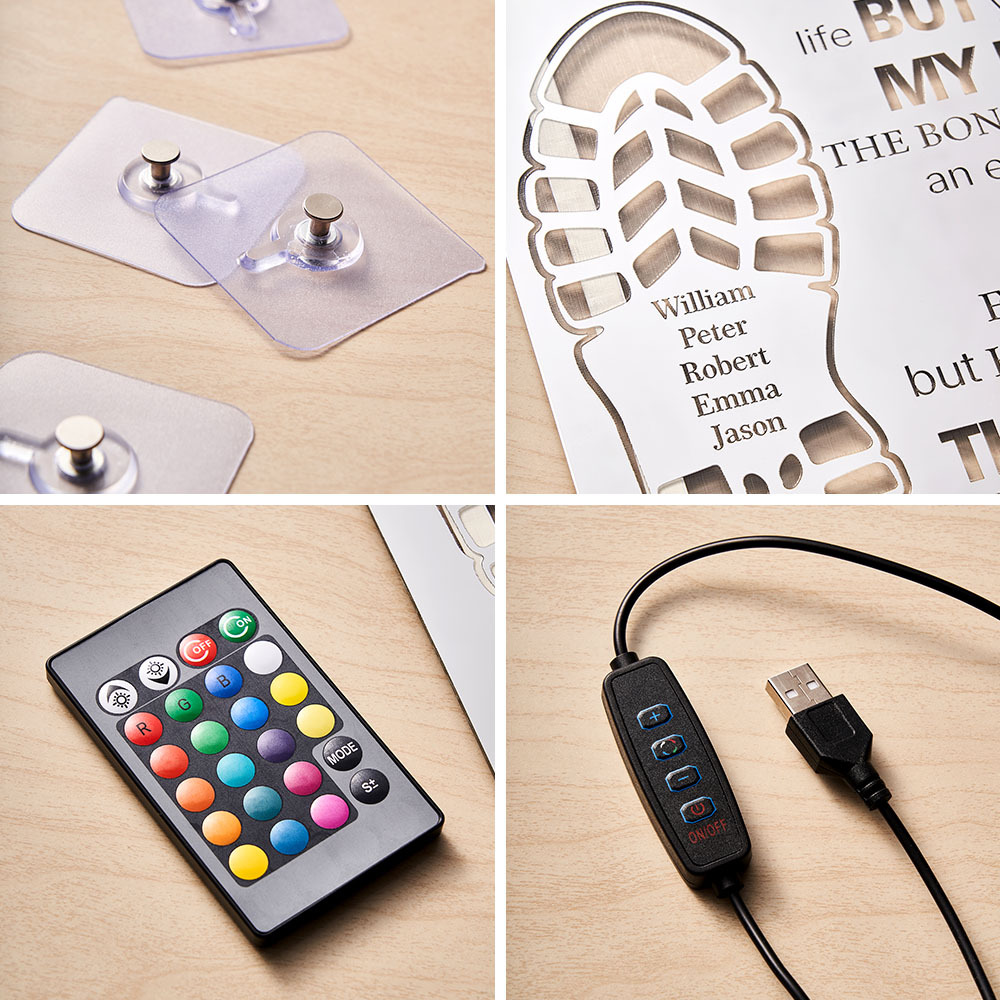 Personalized Stepped Up Dad Mirror Light Dad's Footprint Sign Gift for Father's Day - MyMoonLampAu