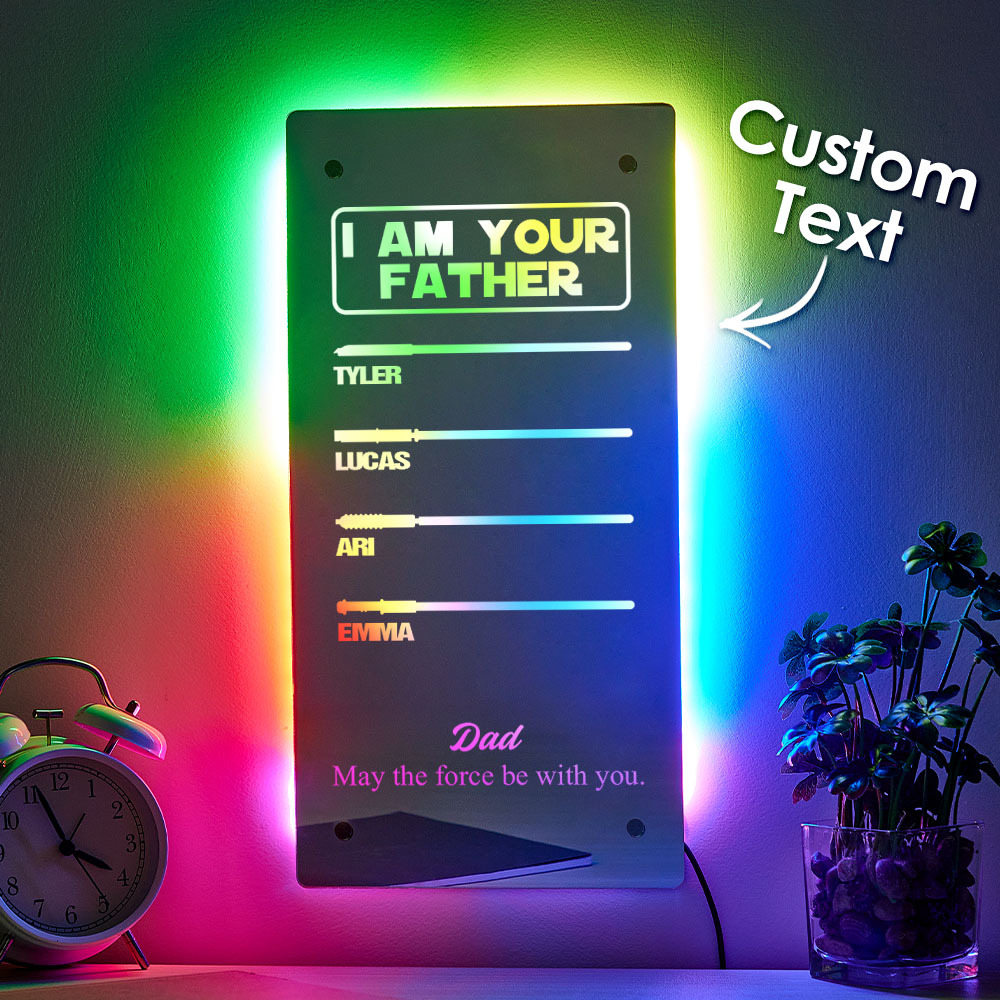 Father's Day I Am Their Father Lightsaber Mirror Lamp Gift for Dad - MyMoonLampAu